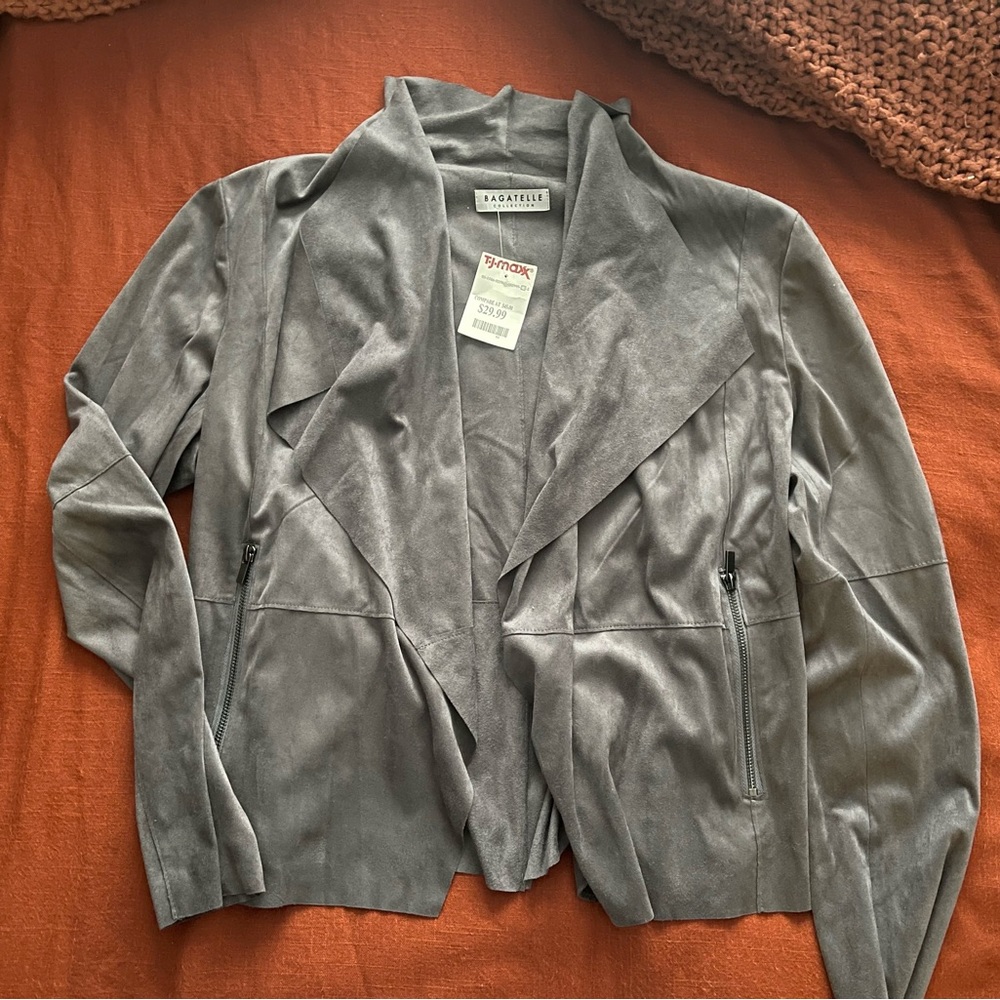 Grey velvet jacket